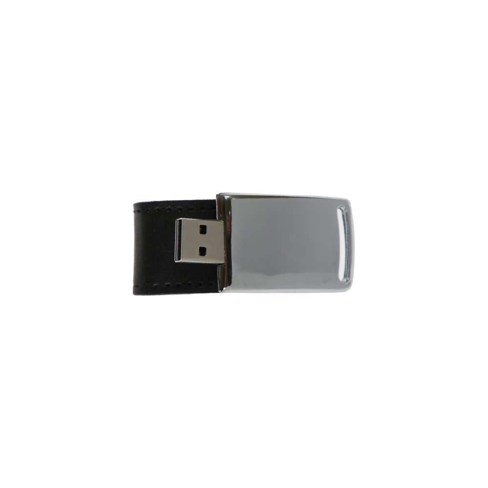 فلاشة 16GB جلد كروم اسود